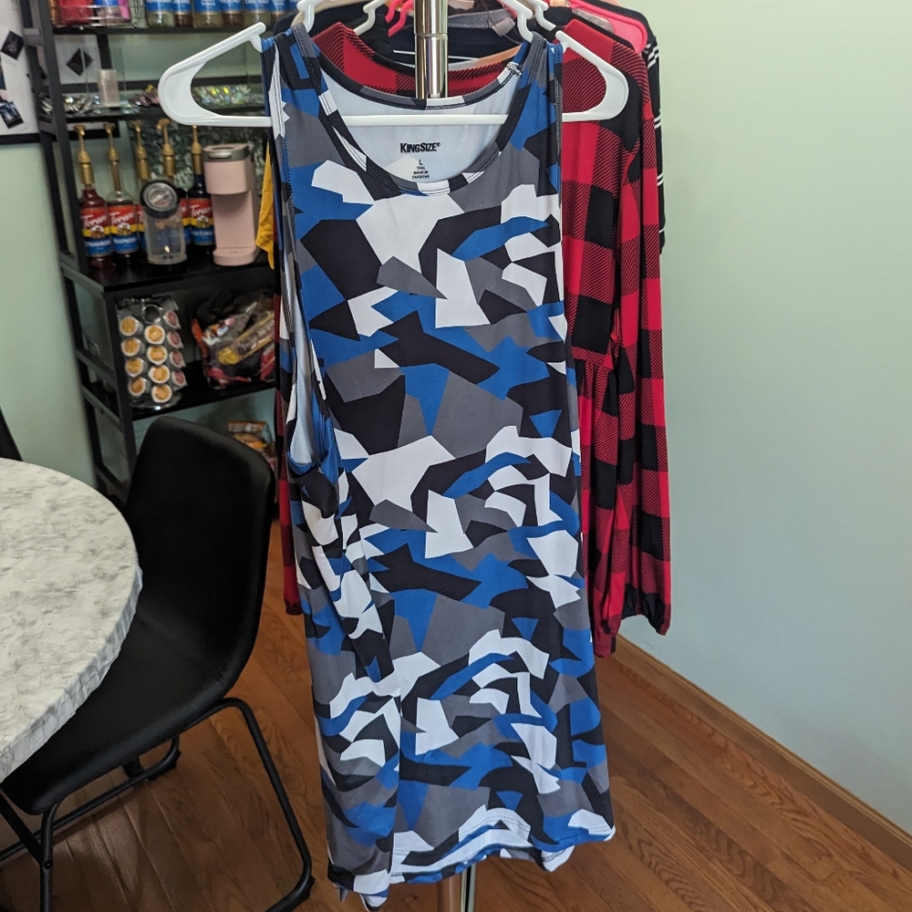 💙Blue Camo KingSize active tank top Tall Large